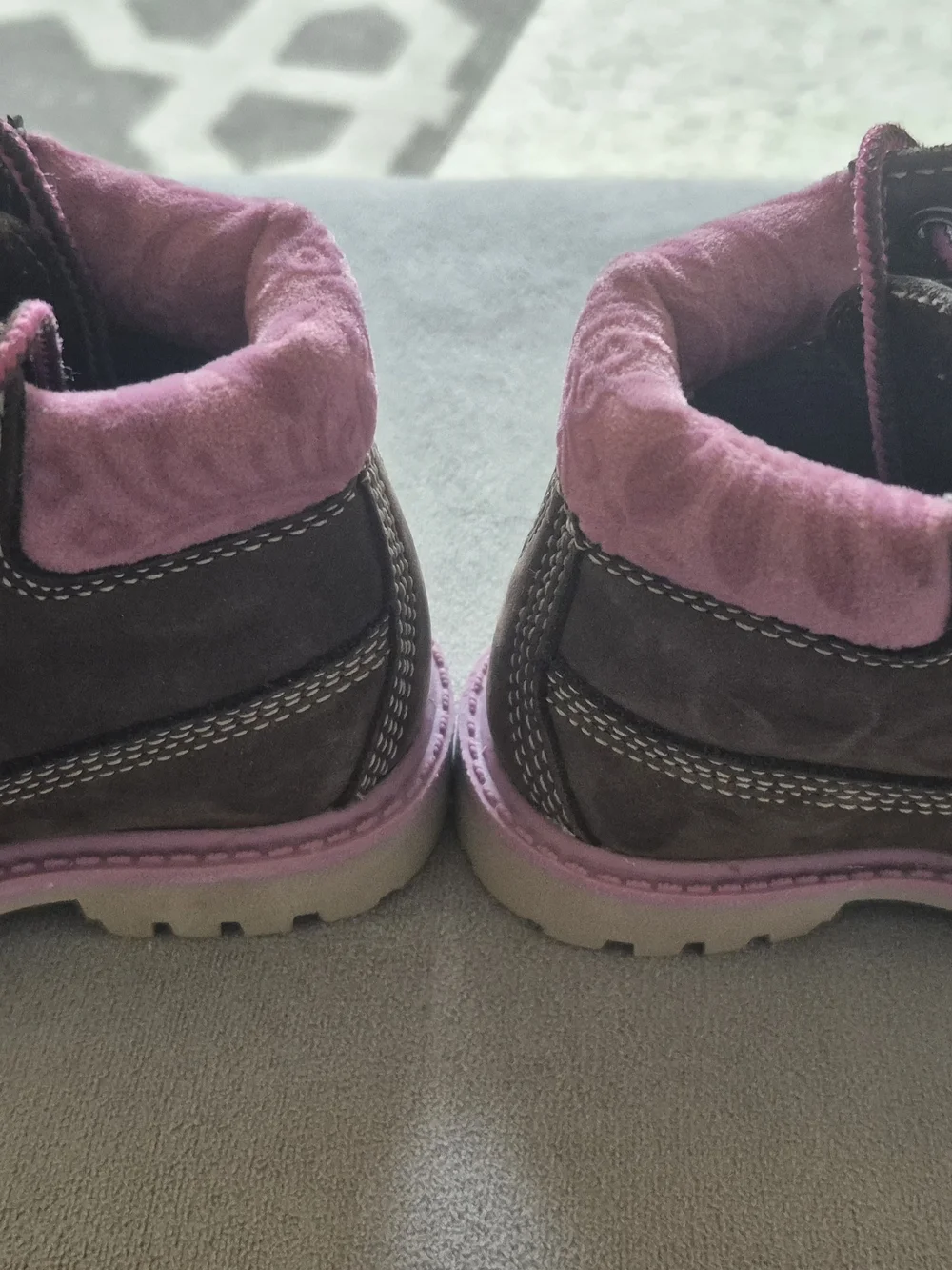 Kids Brown and Pink Hiking Boots
